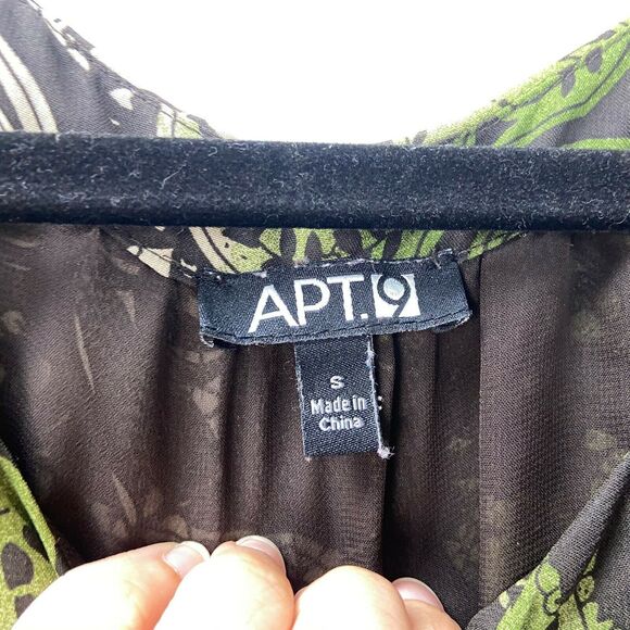 Apt. 9 Small Womens Green Boho Print Top - Picture 4 of 7